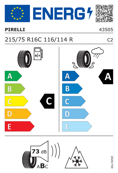 PIRELLI CARRIER WINTER 215/75 R16C 116/114R