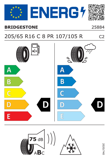BRIDGESTONE BLIZZAK W995 MULTICELL 205/65 R16C 107/105R