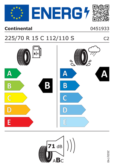CONTINENTAL VANCONTACT ULTRA 225/70 R15C 112/110S CONTINENTAL VANCONTACT ULTRA 225/70 R15C 112/110S