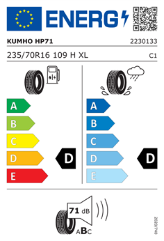 KUMHO CRUGEN HP71 235/70 R16 109H XL 2
