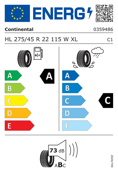 CONTINENTAL CROSSCONTACT RX LR 275/45 R22 115W XL