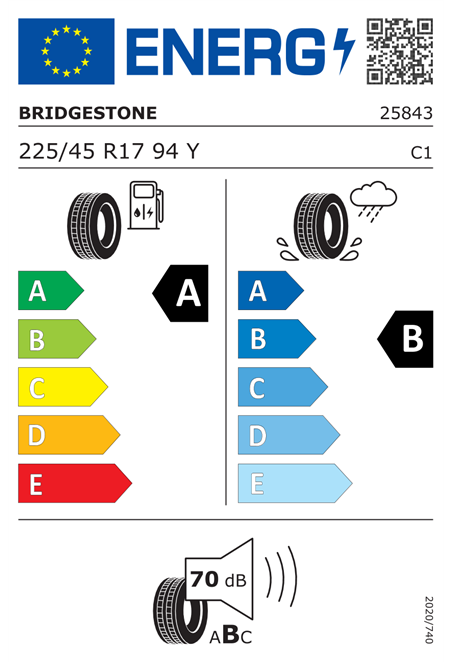 BRIDGESTONE TURANZA T005  225/45 R17 94Y XL