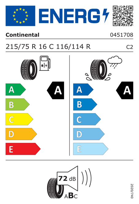 CONTINENTAL VANCONTACT ECO 215/75 R16C 116/114R