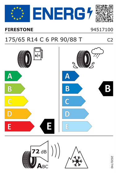 FIRESTONE VANHAWK 2 WINTER 175/65 R14C 90/88T