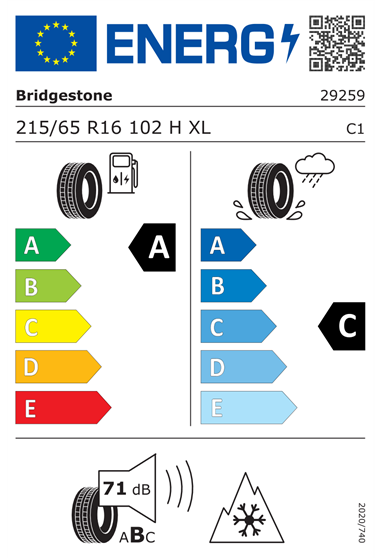 BRIDGESTONE WEATHER CONTROL A005 EVO 215/65 R16 102H XL