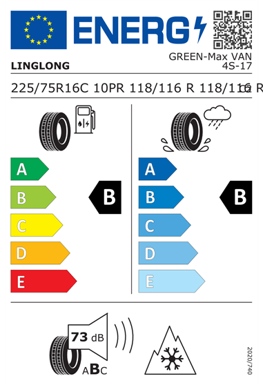 LINGLONG GREENMAX VAN 4SEASON 10PR 225/75 R16C 118/116R