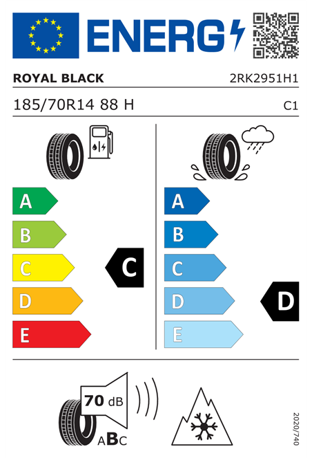 ROYAL BLACK ROYAL AS II 185/70 R14 88H