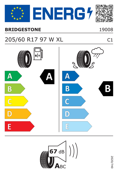 BRIDGESTONE TURANZA T005 205/60 R17 97W XL