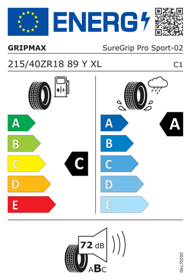 GRIPMAX SUREGRIP PRO SPORT 215/40 R18 89Y XL