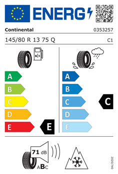 CONTINENTAL CONTIWINTERCONTACT TS800 145/80 R13 75Q 2