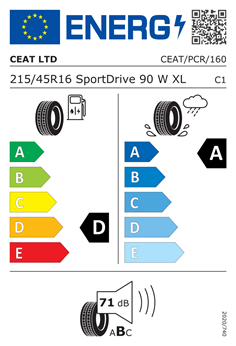 CEAT SPORTDRIVE 215/45 R16 90W XL 2