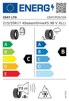 CEAT 4SEASONDRIVE X5 215/55 R17 98V XL 2
