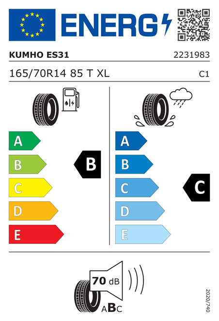 KUMHO ECOWING ES31 165/70 R14 85T XL